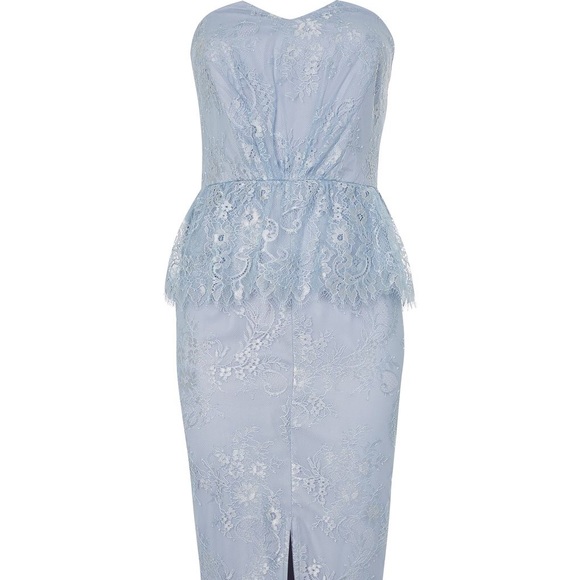 ✨TOPSHOP BRIDAL BABY BLUE LACE PEPLUM DRESS  ✨ - Picture 6 of 6